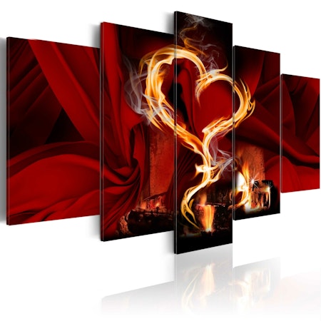 Ljuddämpande Tavla - Flames of love: heart