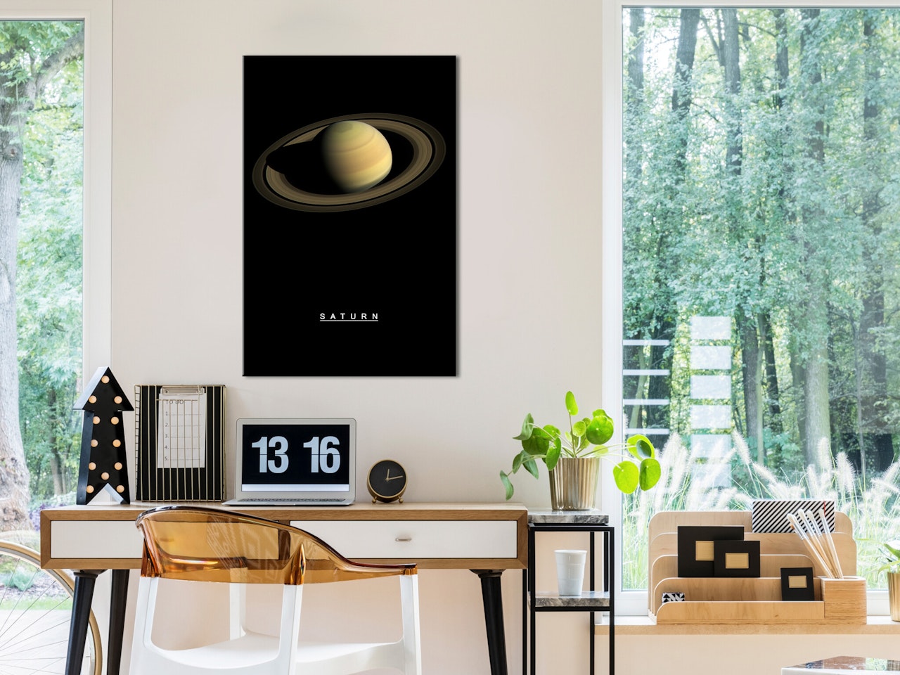 Ljuddämpande Tavla - Saturn (1 Part) Vertical