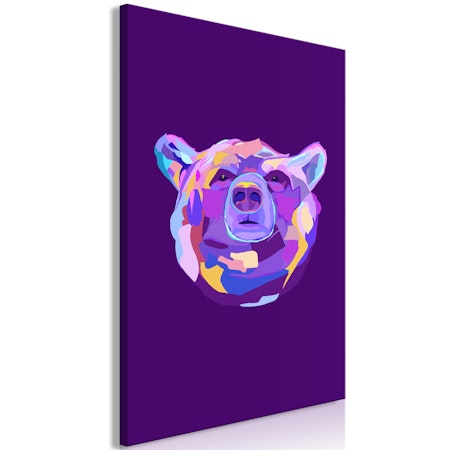 Ljuddämpande Tavla - Colourful Bear (1 Part) Vertical