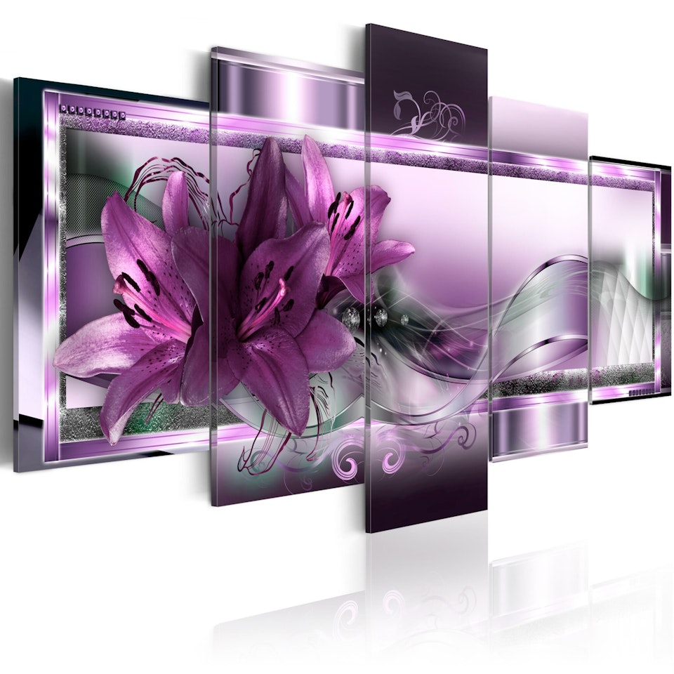 Ljuddämpande Tavla - Purple Lilies