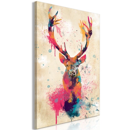 Ljuddämpande Tavla - Watercolor Deer (1 Part) Vertical
