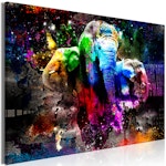 Ljuddämpande Tavla - Colorful Elephants (1 Part) Wide