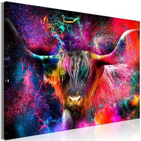 Ljuddämpande Tavla - Colorful Bull (1 Part) Wide