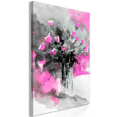 Ljuddämpande Tavla - Bouquet of Colours (1 Part) Vertical Pink