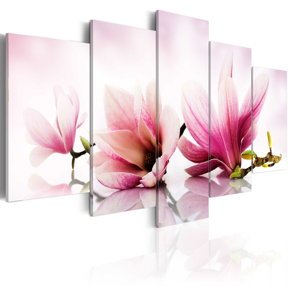 Ljuddämpande Tavla - Magnolias: pink flowers