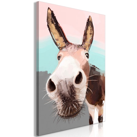 Ljuddämpande Tavla - Curious Donkey (1 Part) Vertical