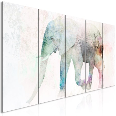 Ljuddämpande Tavla - Painted Elephant (5 Parts) Narrow