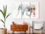 Ljuddämpande Tavla - Painted Elephant (3 Parts)