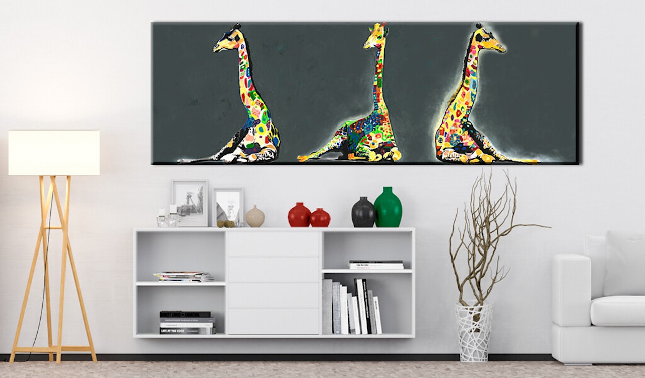 Ljuddämpande Tavla - Colourful Giraffes