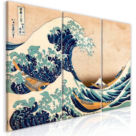 Ljuddämpande Tavla - The Great Wave off Kanagawa (3 Parts)