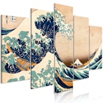 Ljuddämpande Tavla - The Great Wave off Kanagawa (5 Parts) Wide