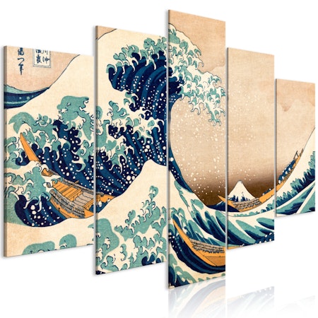 Ljuddämpande Tavla - The Great Wave off Kanagawa (5 Parts) Wide