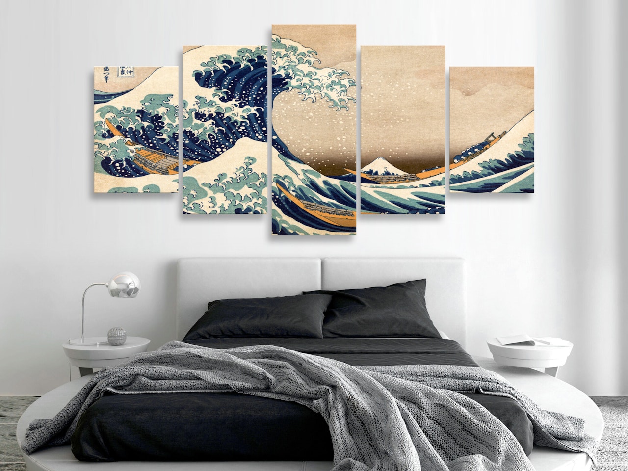 Ljuddämpande Tavla - The Great Wave off Kanagawa (5 Parts) Wide