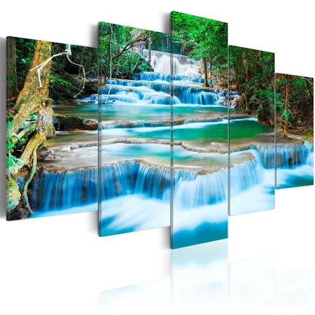 Ljuddämpande Tavla - Blue Waterfall in Kanchanaburi, Thailand