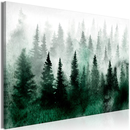 Ljuddämpande Tavla - Scandinavian Foggy Forest (1 Part) Wide
