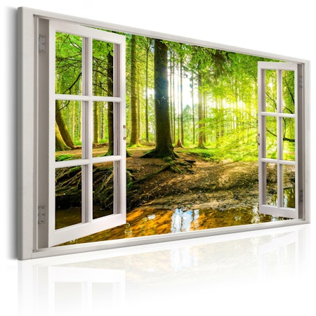 Ljuddämpande Tavla - Window: View on Forest
