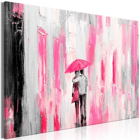 Ljuddämpande Tavla - Umbrella in Love (1 Part) Wide Pink