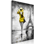 Ljuddämpande Tavla - Parisian Woman (1 Part) Vertical Yellow
