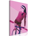 Ljuddämpande Tavla - Woman on Bicycle (1 Part) Vertical