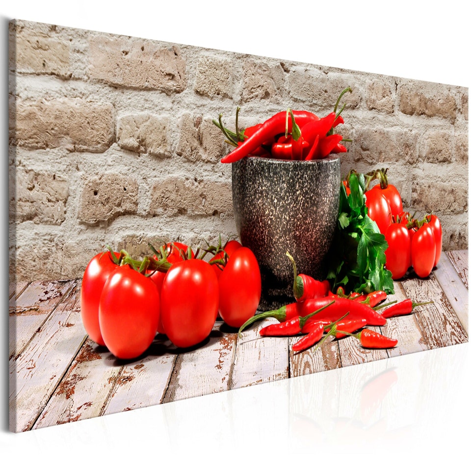 Ljuddämpande Tavla - Red Vegetables (1 Part) Brick Narrow
