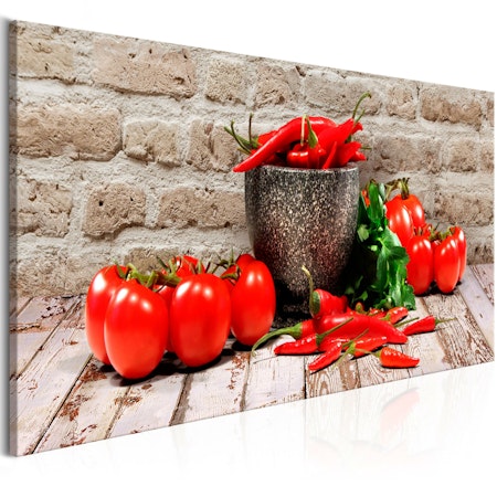 Ljuddämpande Tavla - Red Vegetables (1 Part) Brick Narrow