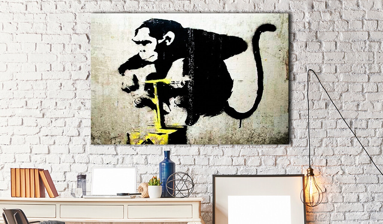 Ljuddämpande Tavla - Monkey Detonator by Banksy