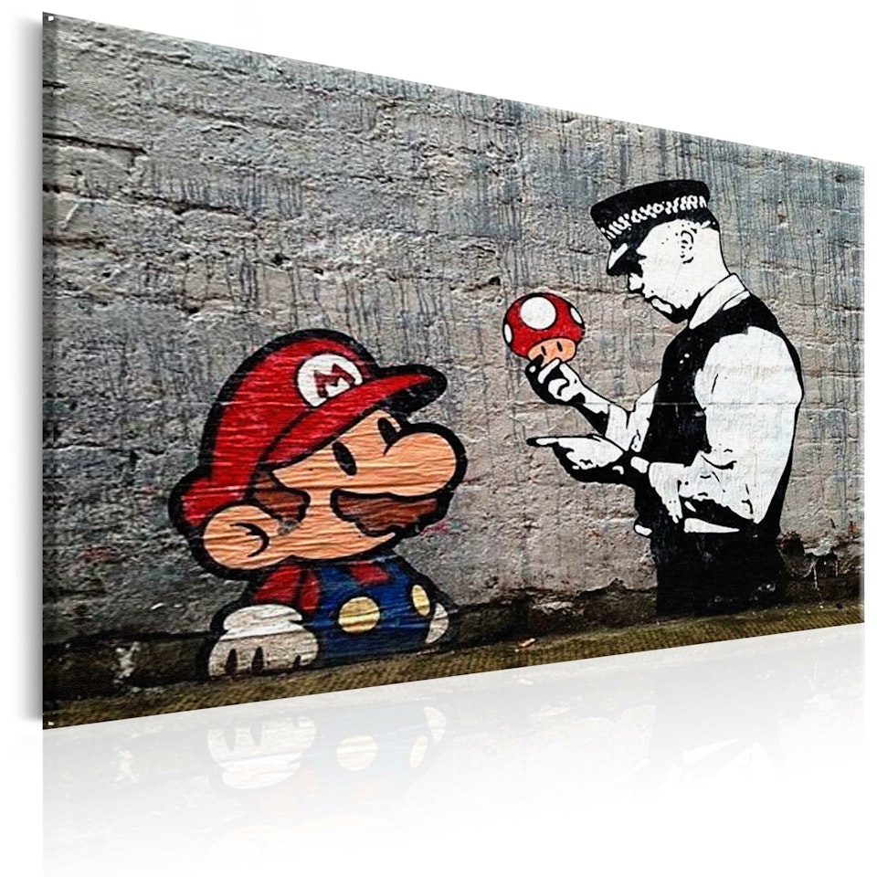 Ljuddämpande Tavla - Mario and Cop by Banksy