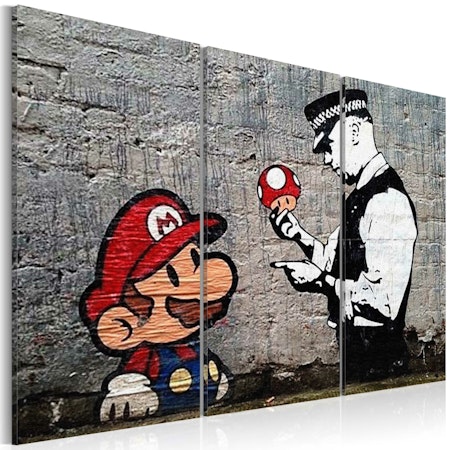 Ljuddämpande Tavla - Super Mario Mushroom Cop by Banksy