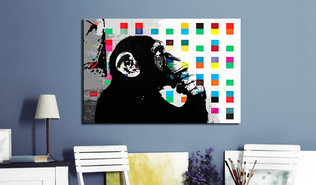 Ljuddämpande Tavla - Banksy The Thinker Monkey