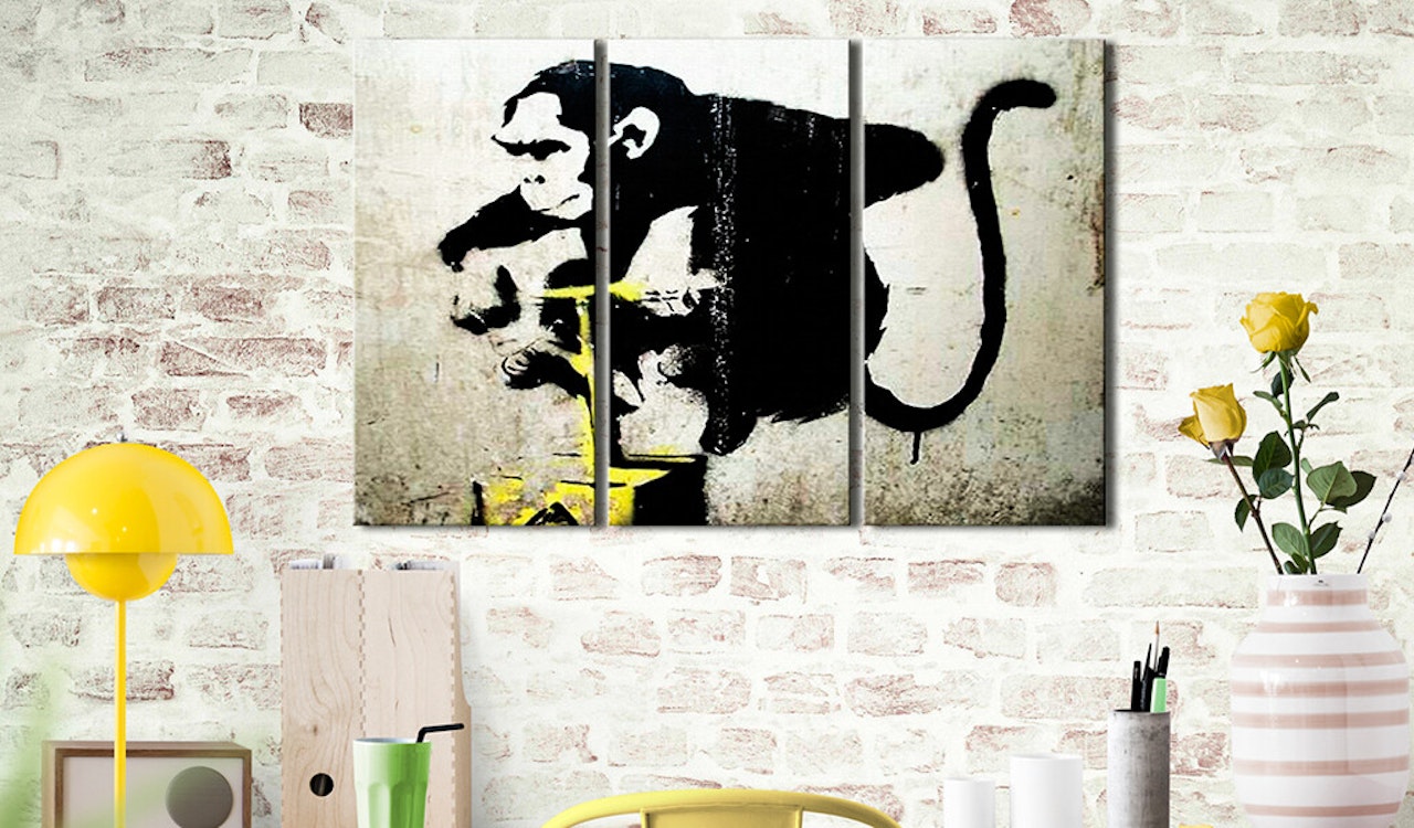 Ljuddämpande Tavla - Monkey TNT Detonator by Banksy