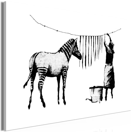 Ljuddämpande Tavla - Banksy: Washing Zebra (1 Part) Wide