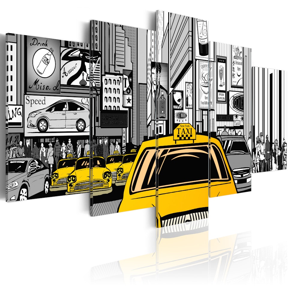 Ljuddämpande Tavla - Cartoon taxi