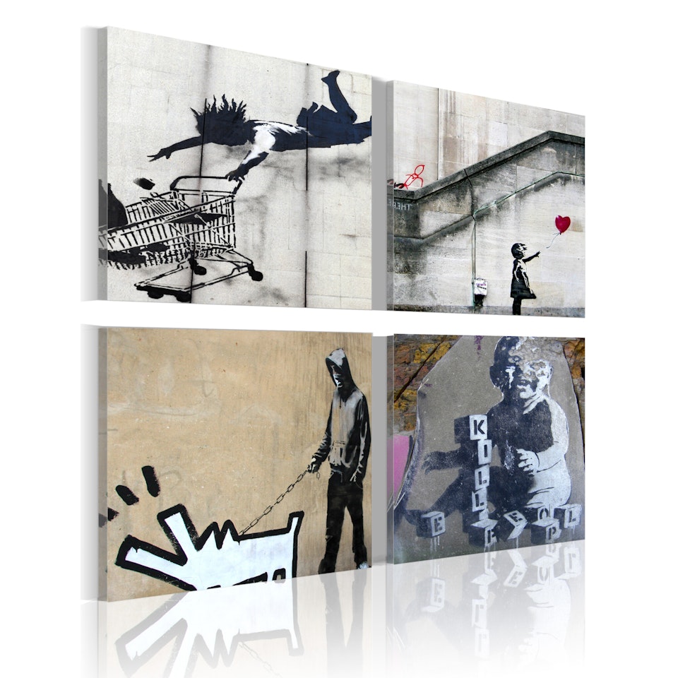 Ljuddämpande Tavla - Banksy - fyra orginal idéer