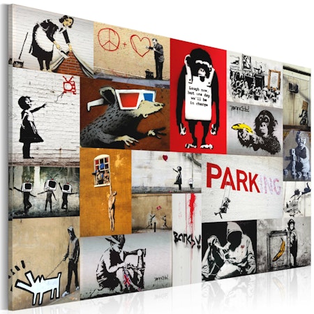 Ljuddämpande Tavla - Banksy - collage