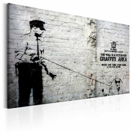 Ljuddämpande Tavla - Graffiti Area (Police and a Dog) by Banksy