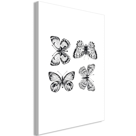Ljuddämpande Tavla - Four Butterflies (1 Part) Vertical