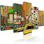 Ljuddämpande Tavla - The streets of New York City in cartoons