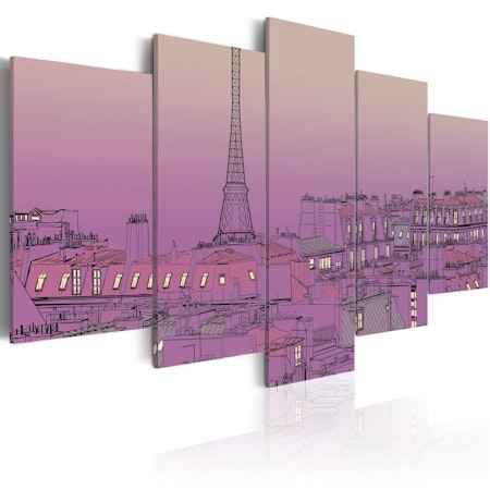 Ljuddämpande Tavla - Lavender sunrise over Paris