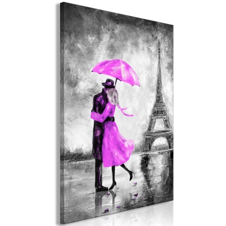 Ljuddämpande Tavla - Paris Fog (1 Part) Vertical Pink