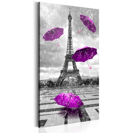 Ljuddämpande Tavla - Paris: Purple Umbrellas