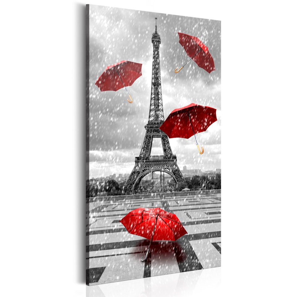 Ljuddämpande Tavla - Paris: Red Umbrellas