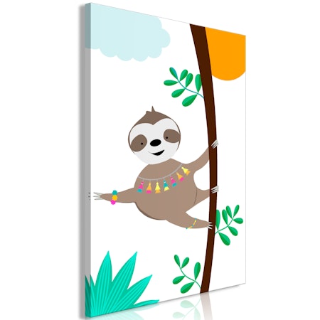 Ljuddämpande Tavla - Happy Sloth (1 Part) Vertical