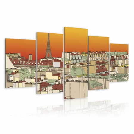 Ljuddämpande Tavla - Parisian sky in orange colour
