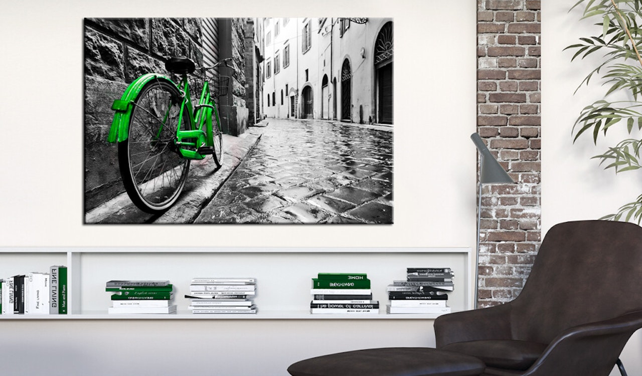 Ljuddämpande Tavla - Vintage Green Bike
