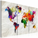 Ljuddämpande Tavla - World Map: Rainbow Madness II