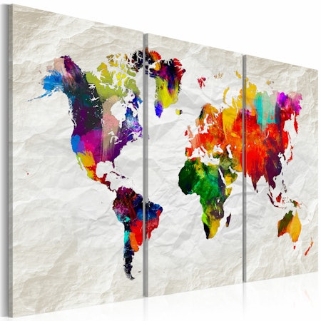 Ljuddämpande Tavla - World Map: Rainbow Madness II