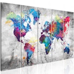 Ljuddämpande Tavla - World Map: Spilt Paint