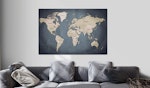 Ljuddämpande Tavla - World Map: Shades of Grey