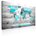 Ljuddämpande Tavla - World Map: Blue World