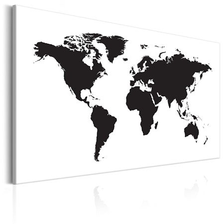 Ljuddämpande Tavla - World Map: Black & White Elegance